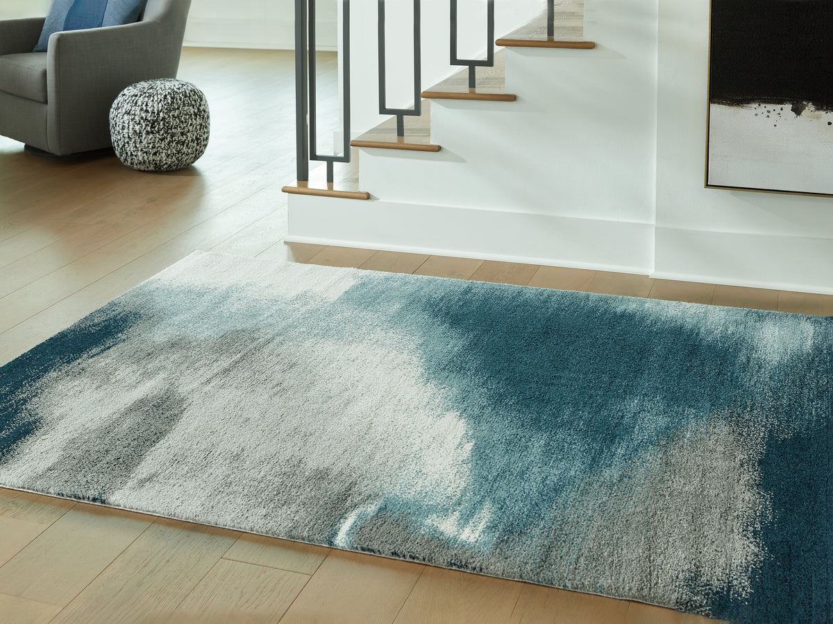 3 Brothers Decor - Ashley Furniture - Brentward Rug - 8' x 10' Rug / Blue/Gray/Ivory - R407081