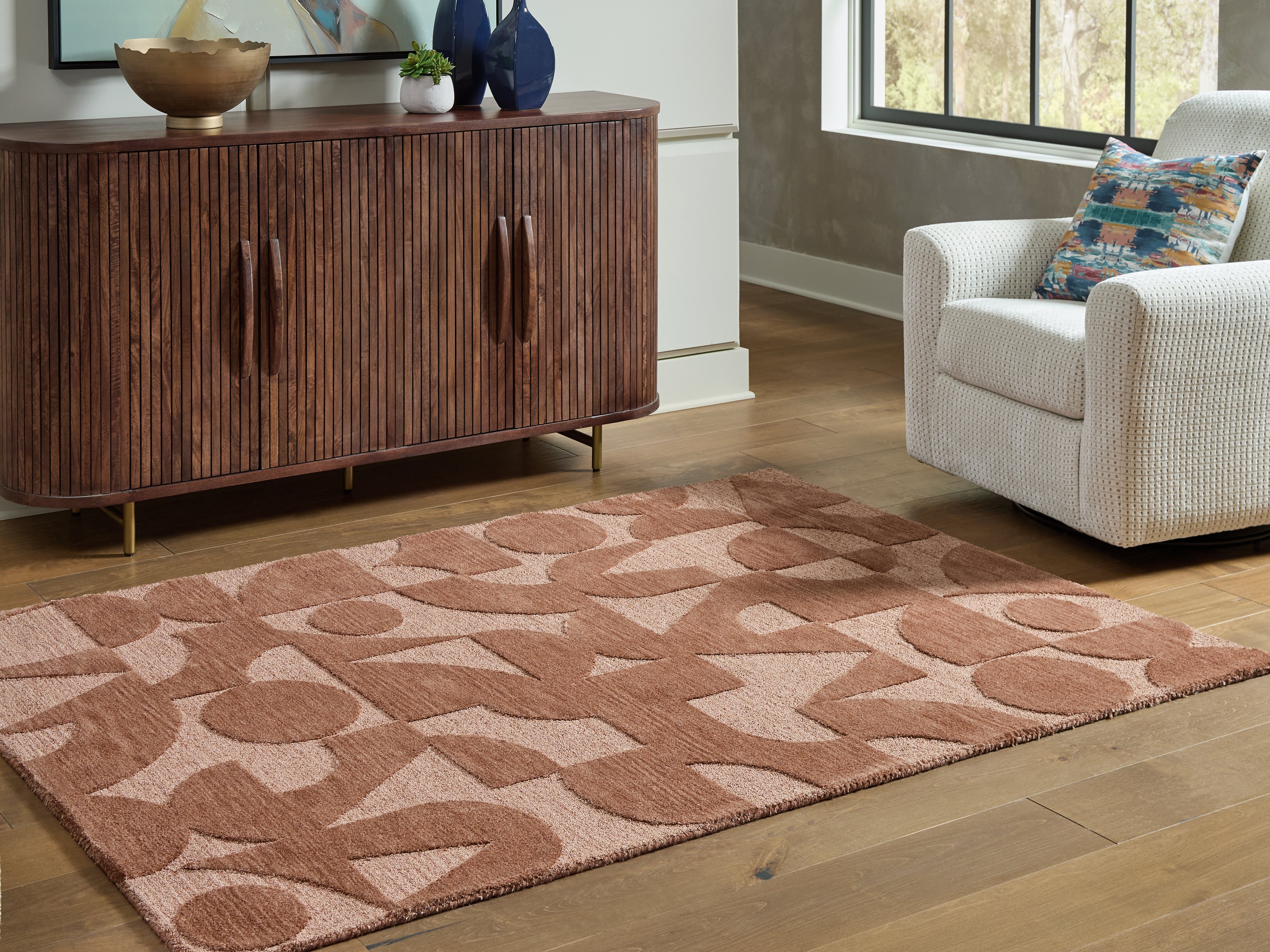 3 Brothers Decor - Ashley Furniture - Perrenton Rug - 8' x 10' Rug / Clay - R407201