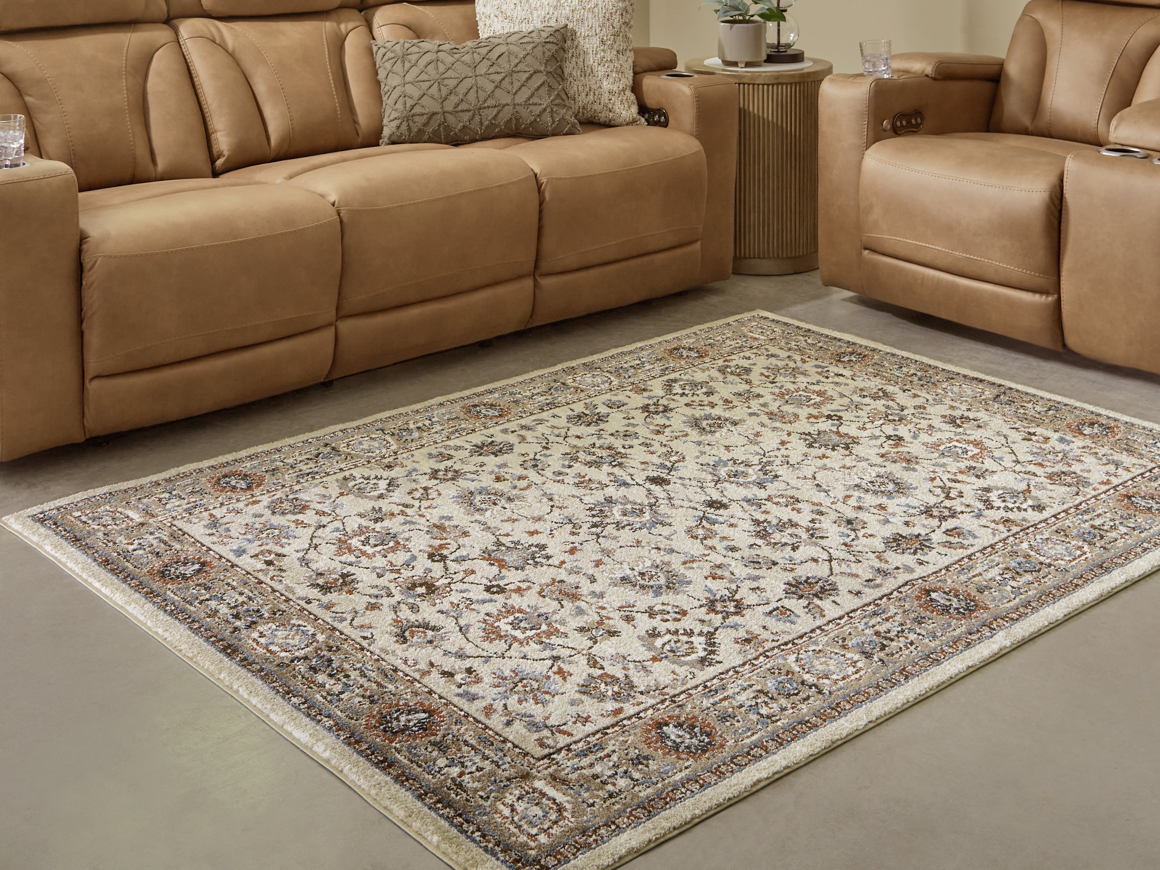 3 Brothers Decor - Ashley Furniture - Beritham Rug - Medium Rug / Blue/Brown/Beige - R407262