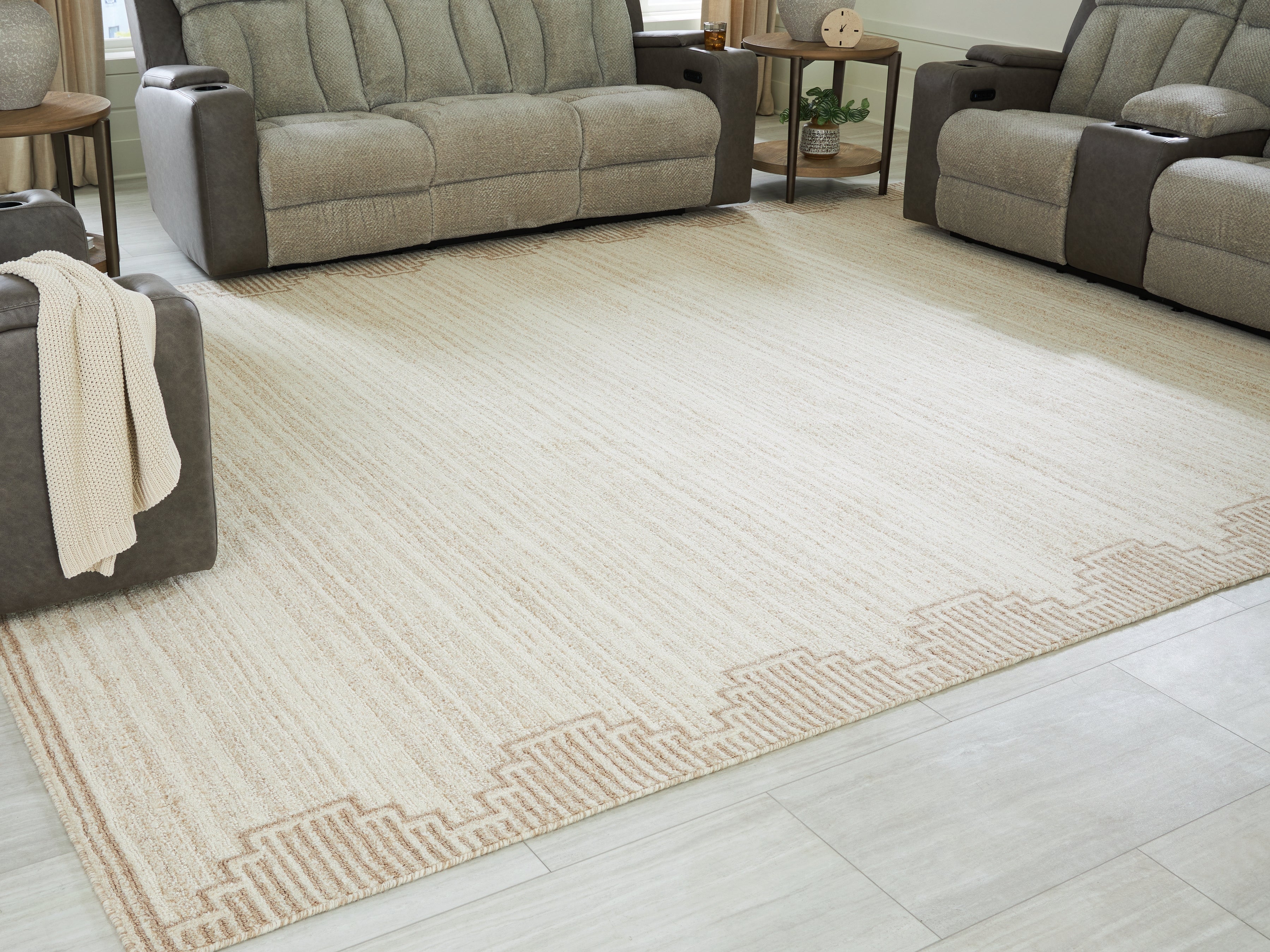 3 Brothers Decor - Ashley Furniture - Emorymore Rug - Extra Large Rug / Brown/Beige - R407300