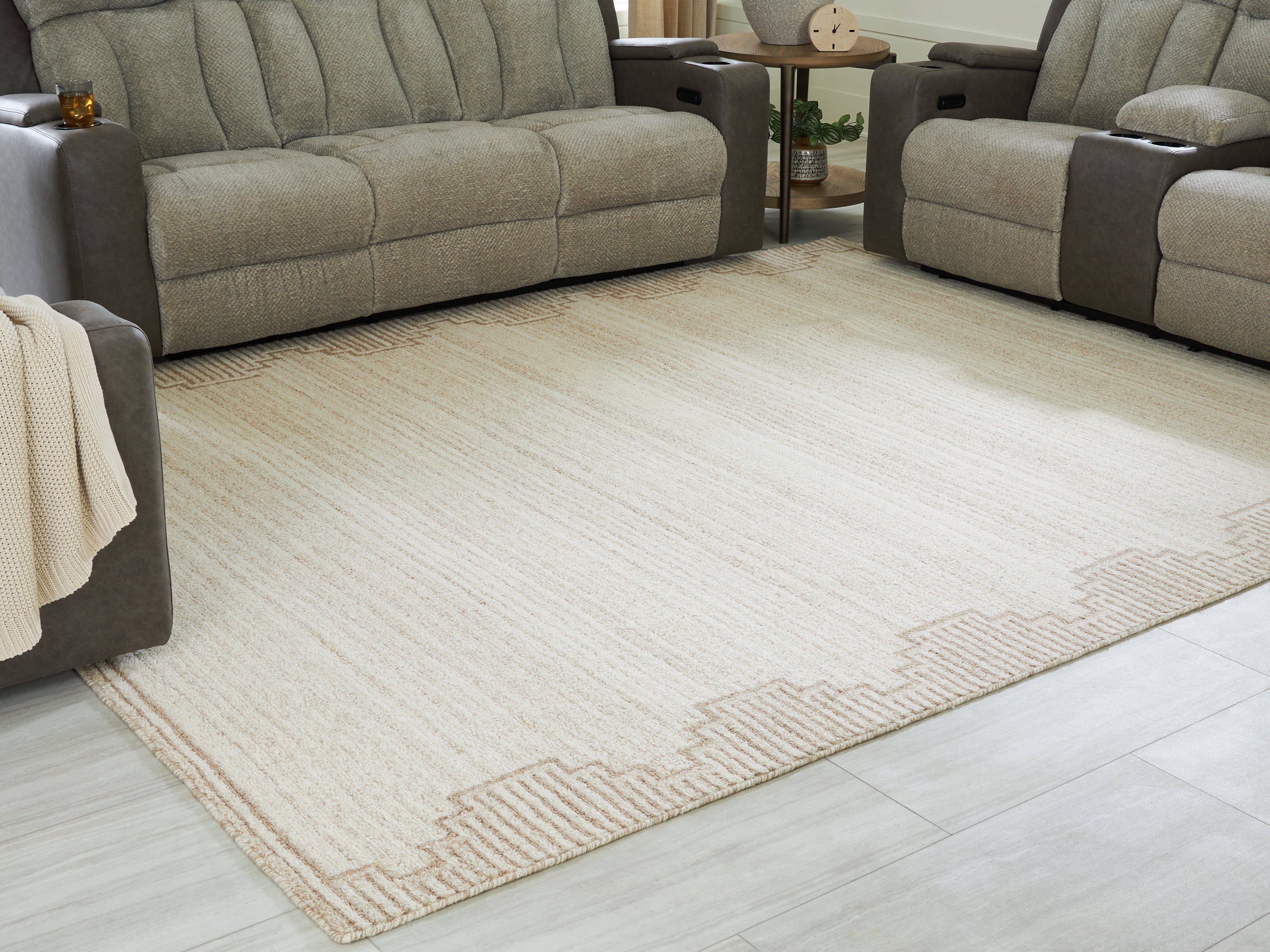 3 Brothers Decor - Ashley Furniture - Emorymore Rug - Large Rug / Brown/Beige - R407301