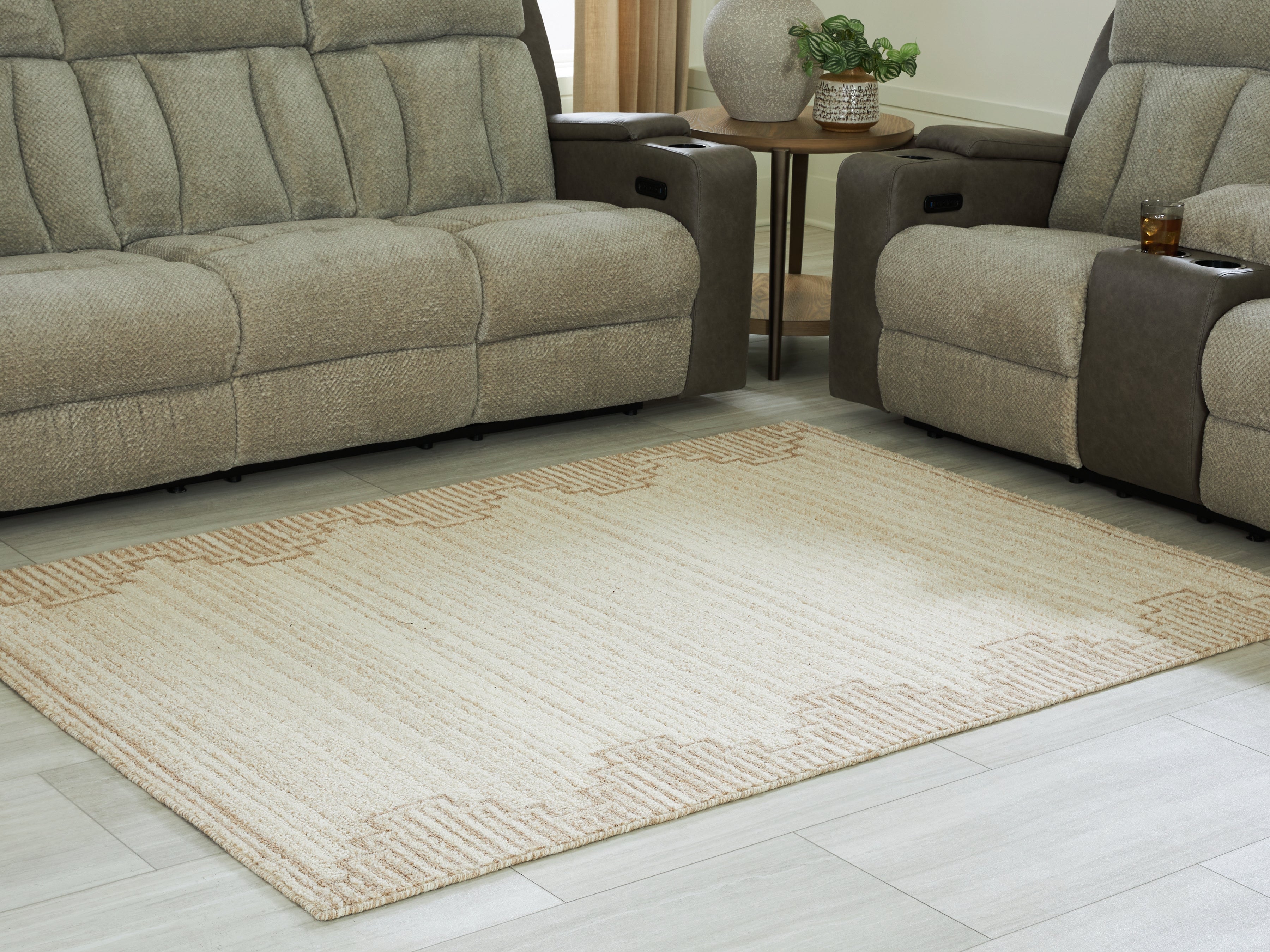 3 Brothers Decor - Ashley Furniture - Emorymore Rug - Medium Rug / Brown/Beige - R407302