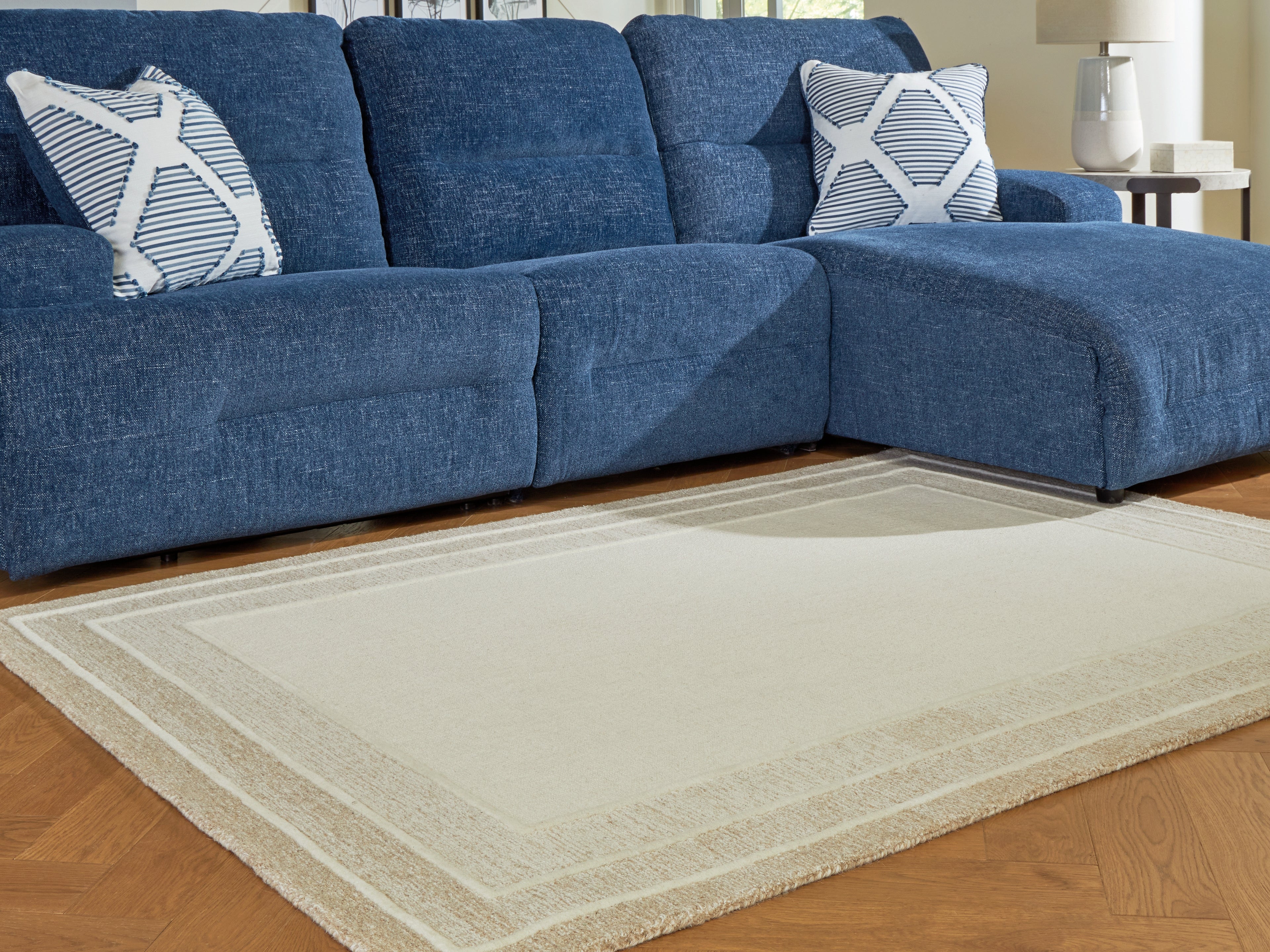 3 Brothers Decor - Ashley Furniture - Teelgan Rug - Medium Rug / Ivory/Tan - R407312