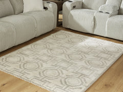 3 Brothers Decor - Ashley Furniture - Maconville Rug - Medium Rug / Ivory/Gray - R407322