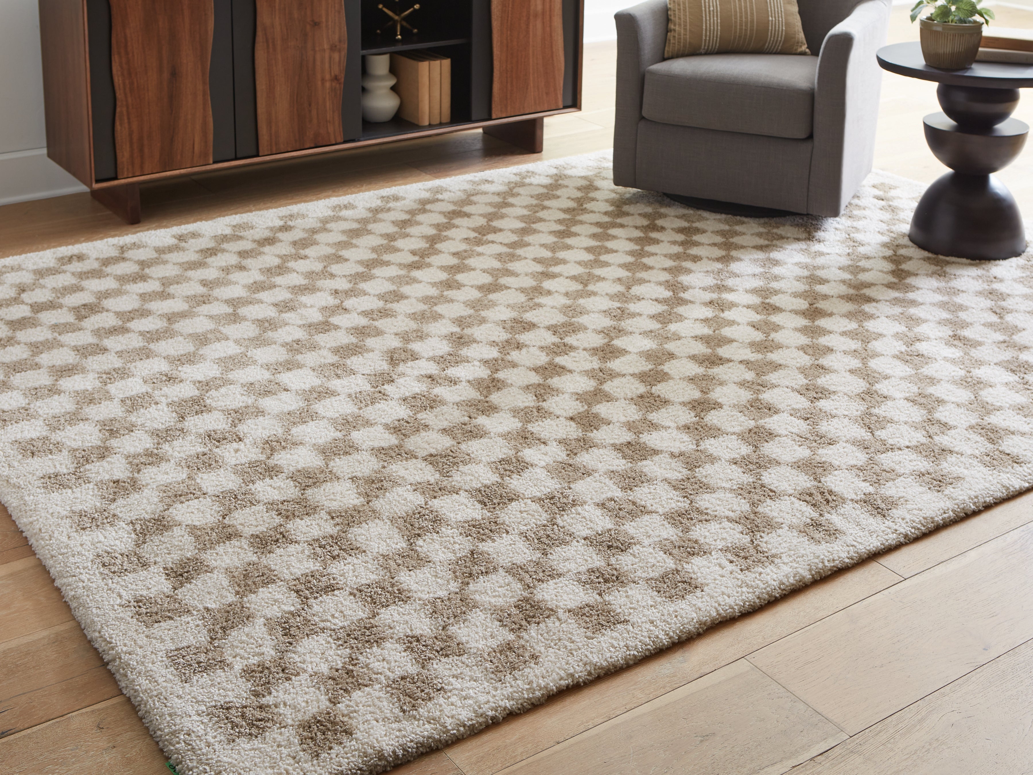 3 Brothers Decor - Ashley Furniture - Karamen Rug - Large Rug / Taupe/Ivory - R407341
