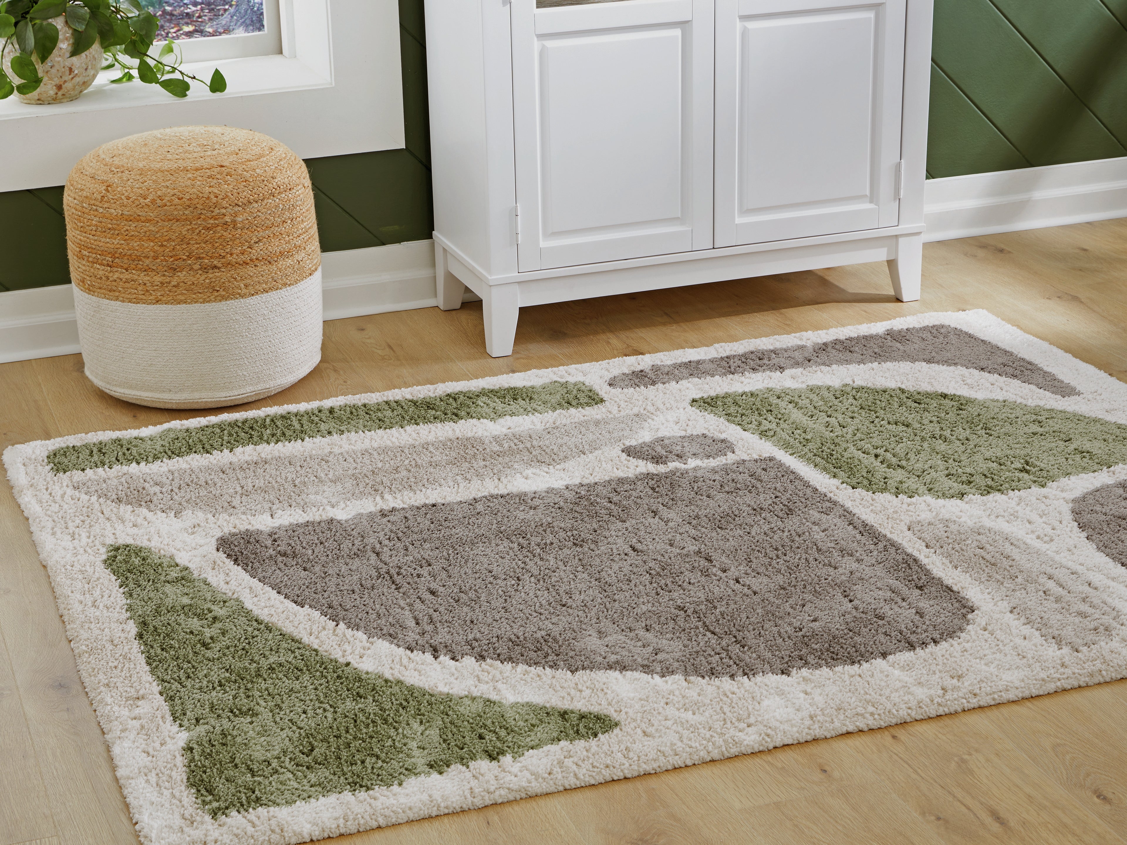 3 Brothers Decor - Ashley Furniture - Anburgh Rug - Medium Rug / Green/Gray/Ivory - R407352