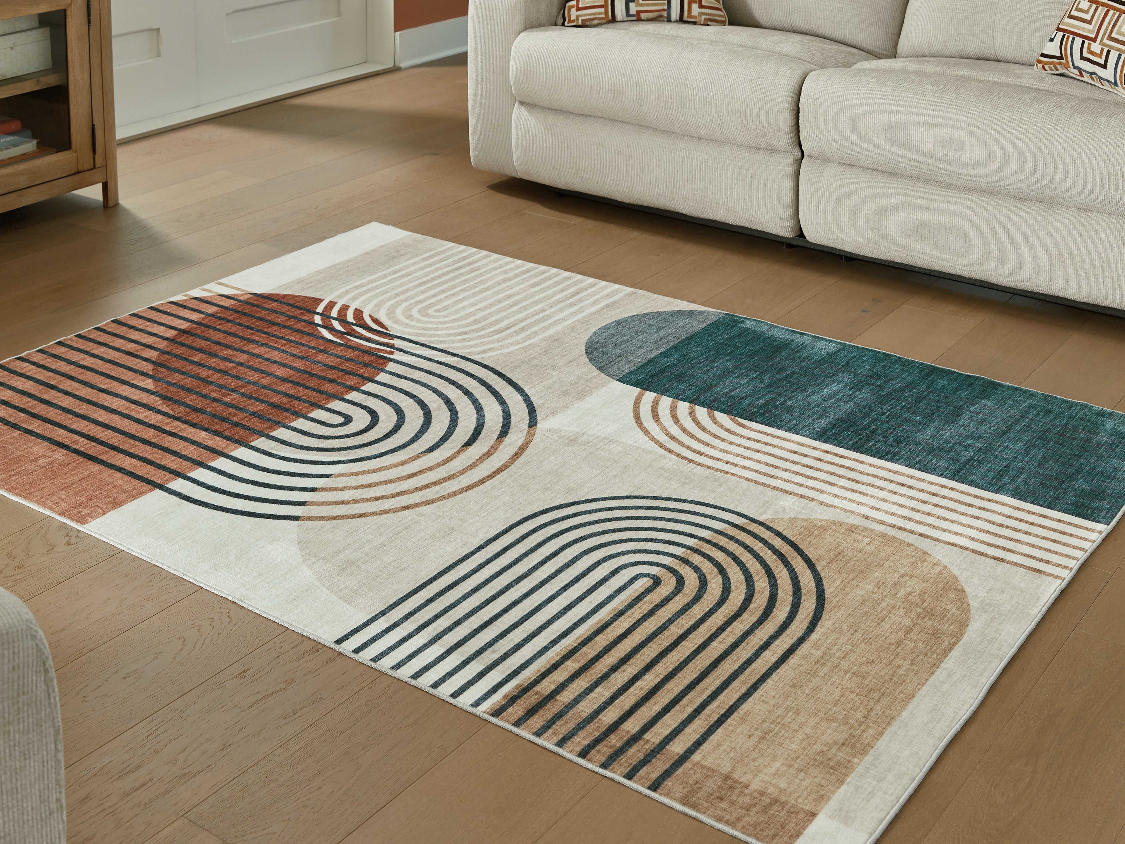 3 Brothers Decor - Ashley Furniture - Farrendale Rug - Washable 8' x 10' Area Rug / Multi - R407381