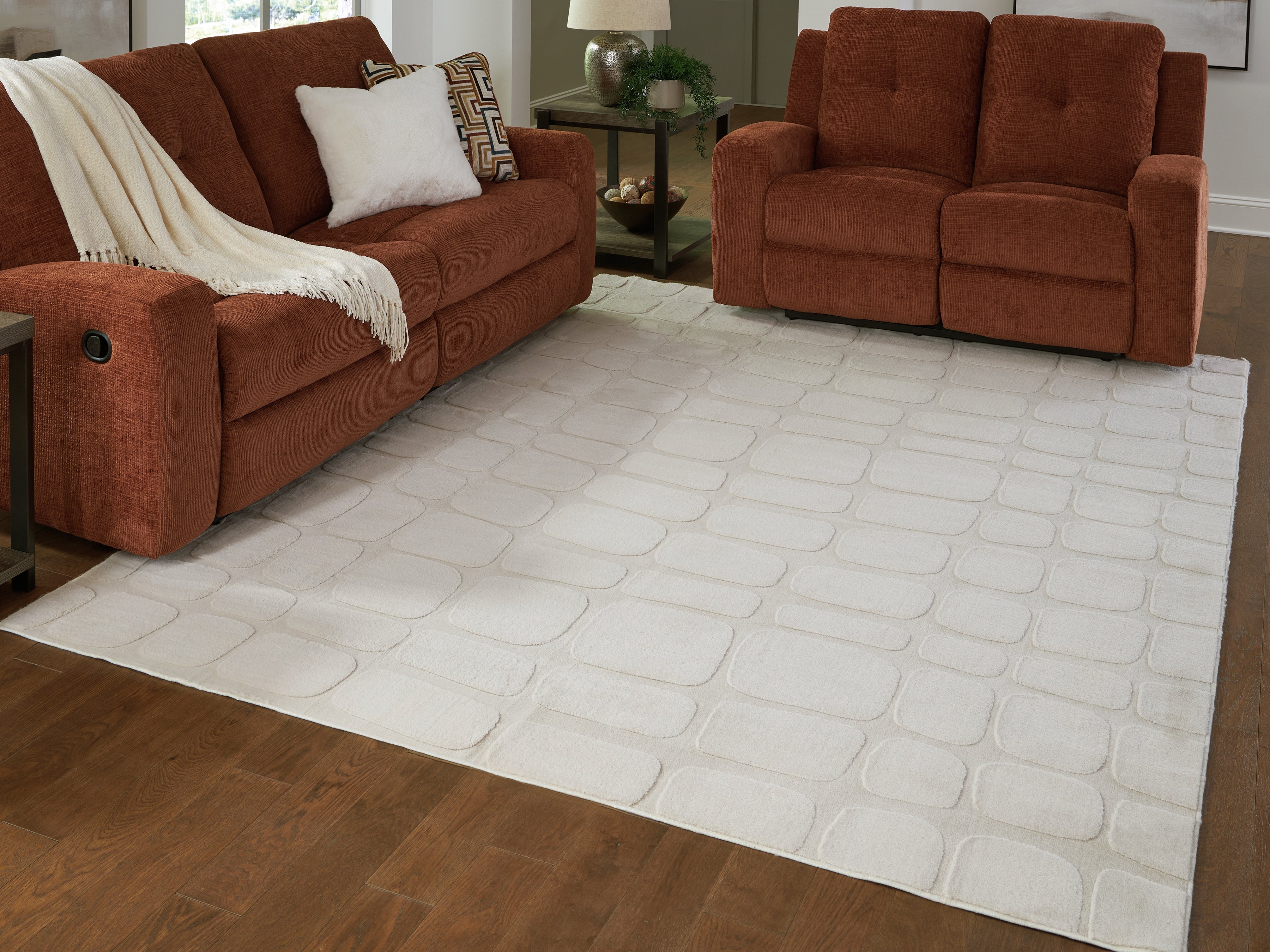 3 Brothers Decor - Ashley Furniture - Malvinsboro Rug - Washable 8' x 10' Area Rug / Sandstone - R407441