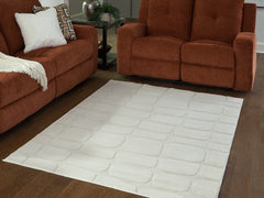 3 Brothers Decor - Ashley Furniture - Malvinsboro Rug - Washable 5' x 7' Area Rug / Sandstone - R407442