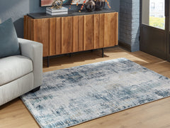 3 Brothers Decor - Ashley Furniture - Arlenmont Rug - 5' x 7' Area Rug / Blue/White/Brown - R407482