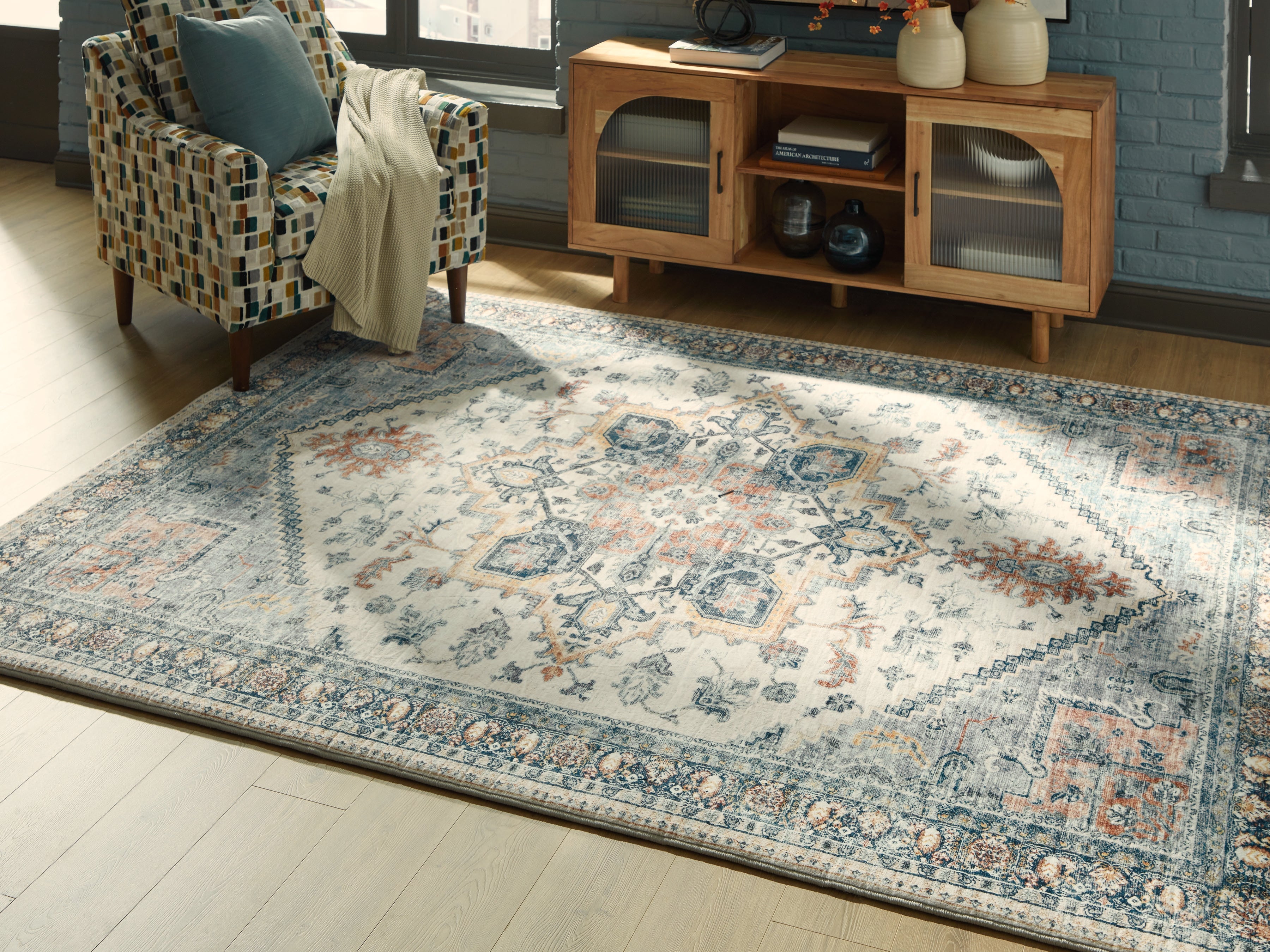 3 Brothers Decor - Ashley Furniture - Wallney Rug - 7'6" x 9'6" Area Rug / Multi - R407491