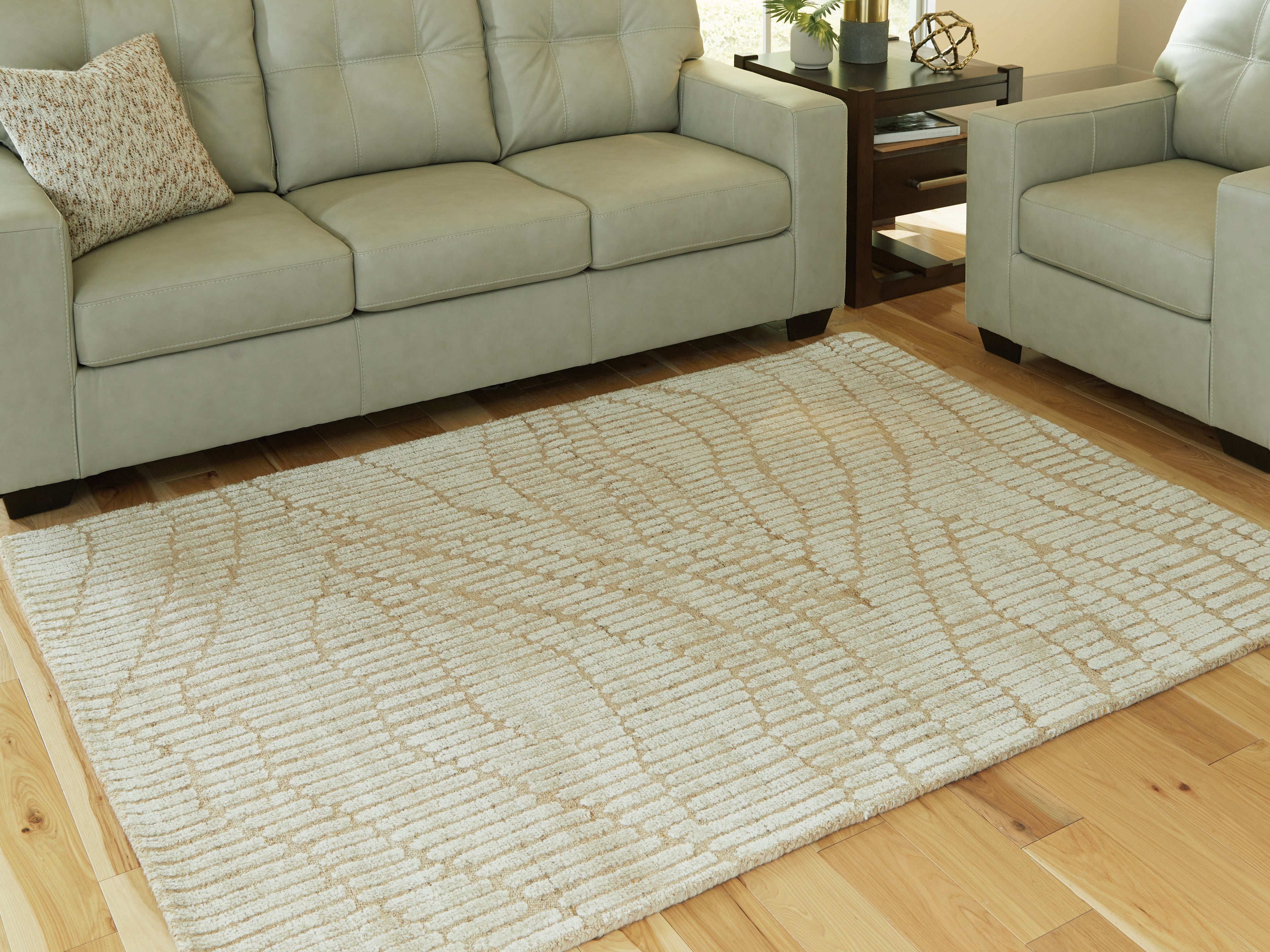 3 Brothers Decor - Ashley Furniture - Jaseena Rug - 5' x 7' Area Rug / Beige/Tan - R407722