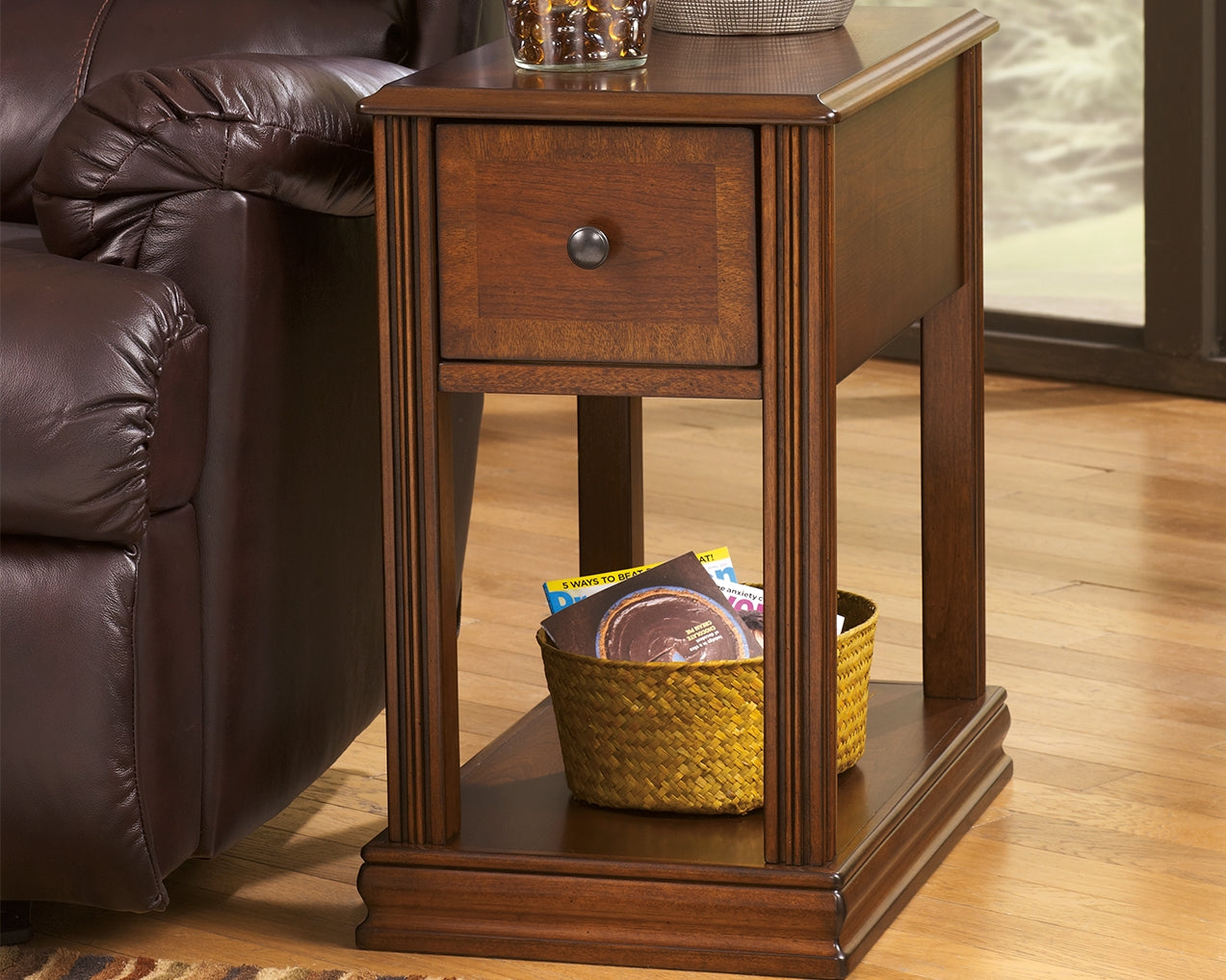 3 Brothers Decor - Ashley Furniture - Breegin Chairside End Table - Chair Side End Table / Brown - T007-527