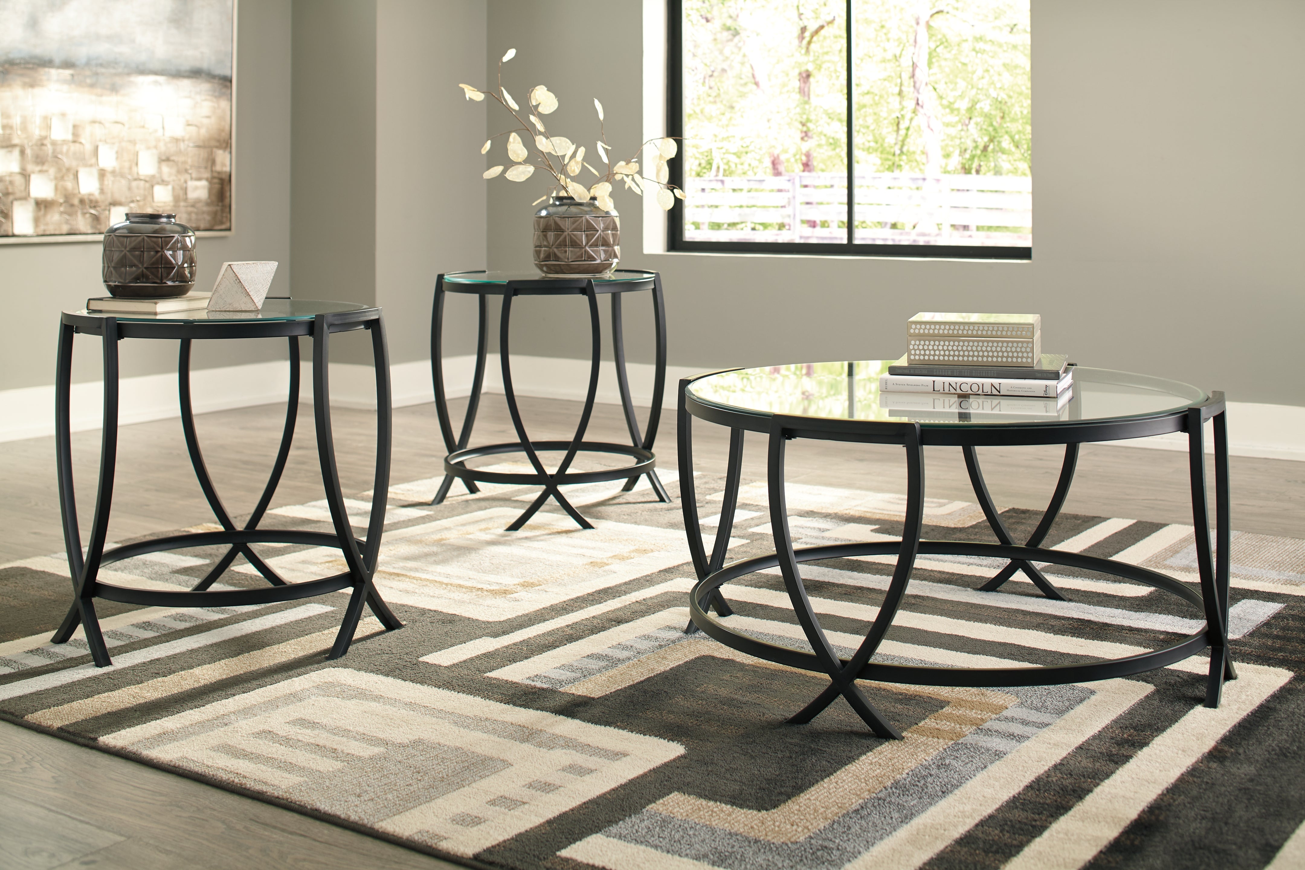 3 Brothers Decor - Ashley Furniture - Tarrin Table (Set of 3) - Occasional Table Set (3/CN) / Black - T115-13
