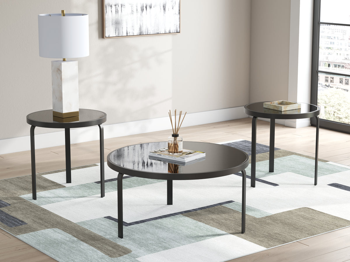3 Brothers Decor - Ashley Furniture - Dorylin Table (Set of 3) - Occasional Table Set (3/CN) / Black - T139-13