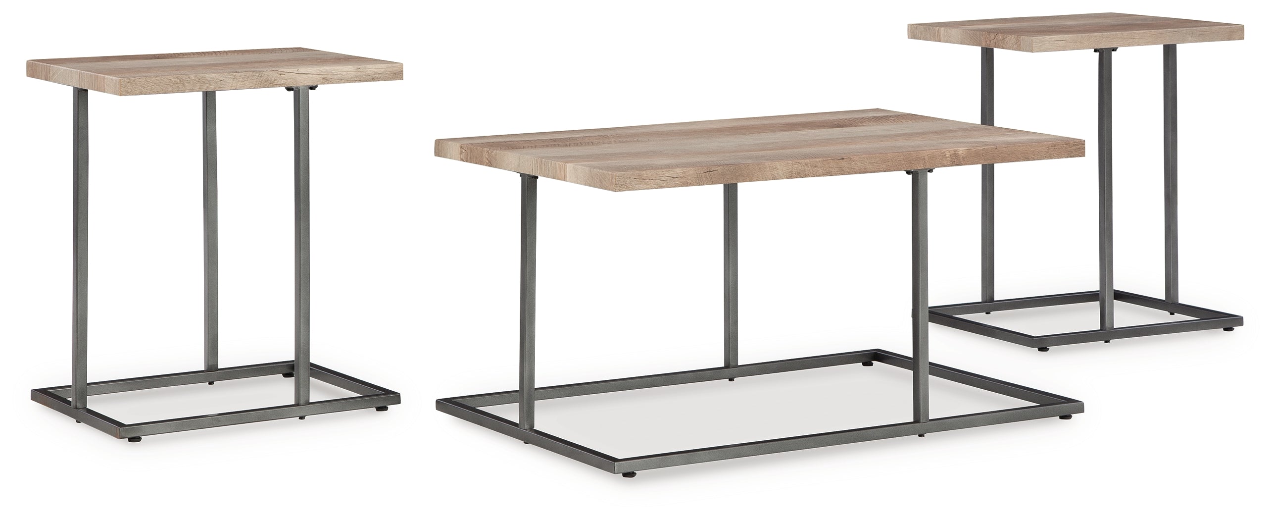 3 Brothers Decor - Ashley Furniture - Albreane Table (Set of 3) - Occasional Table Set (3/CN) / Grayish Brown/Black - T147-13