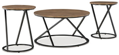 3 Brothers Decor - Ashley Furniture - Cassbryn Table (Set of 3) - Occasional Table Set (3/CN) / Brown/Black - T152-13