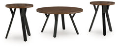 3 Brothers Decor - Ashley Furniture - Elbrynn Table (Set of 3) - Occasional Table Set (3/CN) / Brown/Black - T153-13
