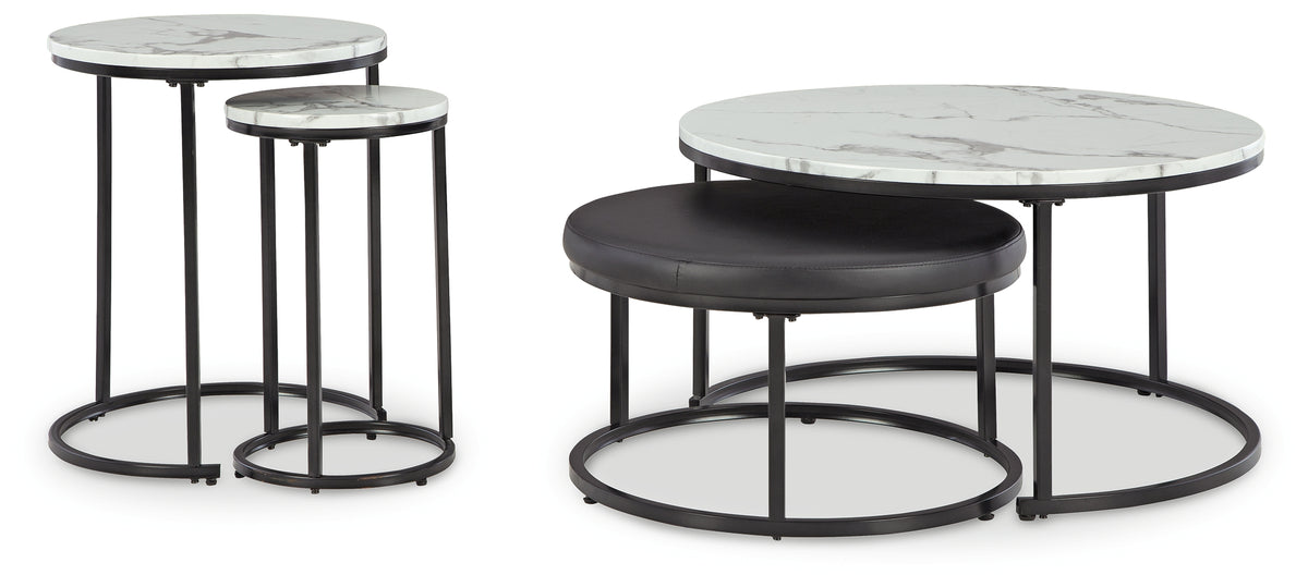 3 Brothers Decor - Ashley Furniture - Jusmour Table (Set of 4) - Occasional Nesting TBL (4/CN) / Black/White - T161-14
