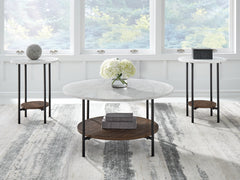 3 Brothers Decor - Ashley Furniture - Wrenwich Table (Set of 3) - Occasional Table Set (3/CN) / Brown/Black/White - T167-13