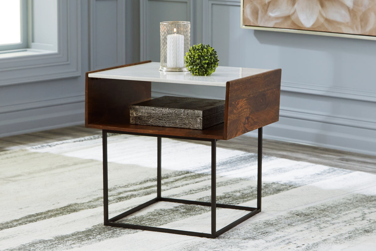 3 Brothers Decor - Ashley Furniture - Rusitori End Table - Rectangular End Table / Multi - T169-3