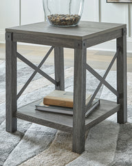 3 Brothers Decor - Ashley Furniture - Freedan End Table - Square End Table / Grayish Brown - T175-2