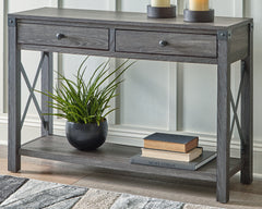 3 Brothers Decor - Ashley Furniture - Freedan Sofa/Console Table - Console Sofa Table / Grayish Brown - T175-4