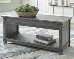 3 Brothers Decor - Ashley Furniture - Freedan Lift-Top Coffee Table - Rect Lift Top Cocktail Table / Grayish Brown - T175-9