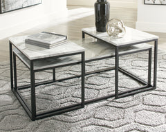 3 Brothers Decor - Ashley Furniture - Donnesta Table (Set of 3) - Occasional Table Set (3/CN) / Gray/Black - T182-13