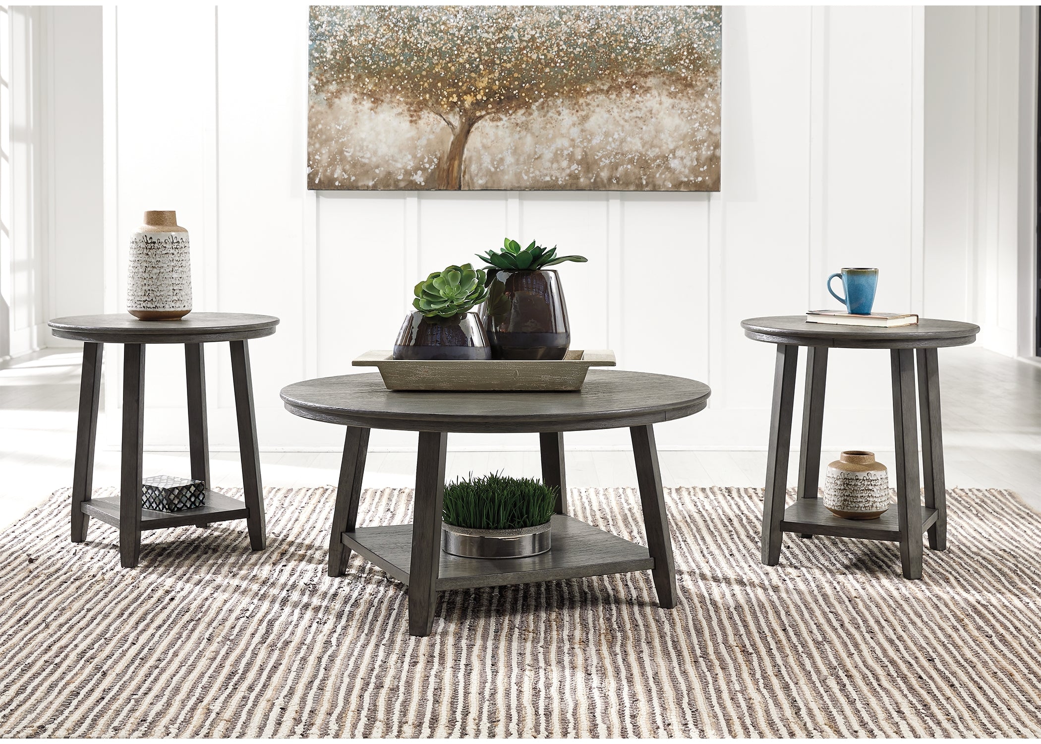 3 Brothers Decor - Ashley Furniture - Caitbrook Table (Set of 3) - Occasional Table Set (3/CN) / Gray - T188-13