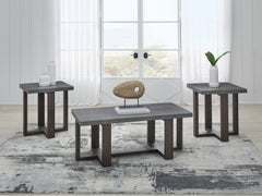 3 Brothers Decor - Ashley Furniture - Dynnford Table (Set of 3) - Occasional Table Set (3/CN) / Gray/Brown - T216-13