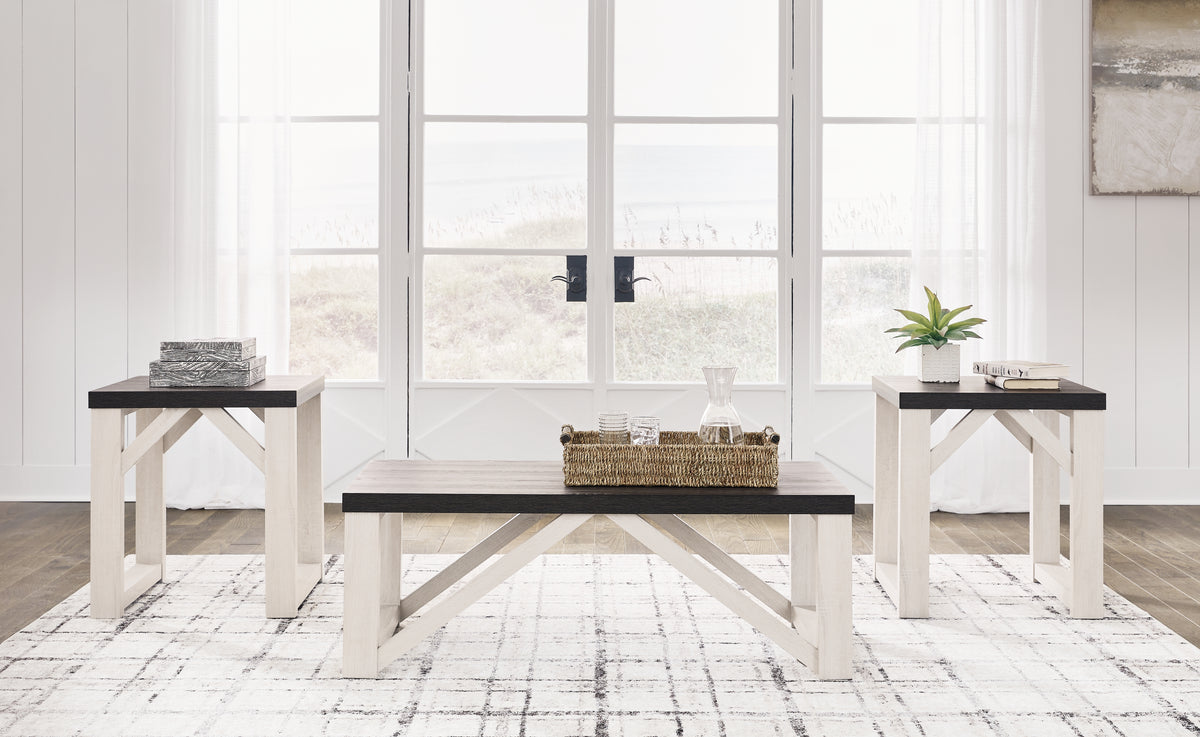 3 Brothers Decor - Ashley Furniture - Dorrinson Table (Set of 3) - Occasional Table Set (3/CN) / Antique White - T236-13