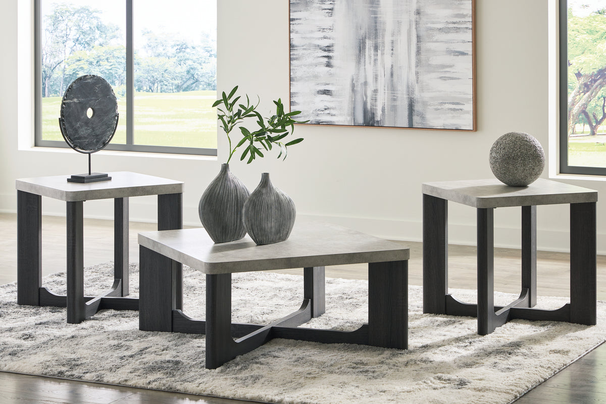 3 Brothers Decor - Ashley Furniture - Sharstorm Table (Set of 3) - Occasional Table Set (3/CN) / Two-tone Gray - T251-13