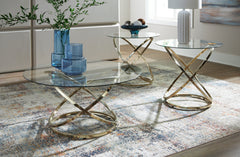 3 Brothers Decor - Ashley Furniture - Crimonti Table (Set of 3) - Occasional Table Set (3/CN) / Champagne - T273-13