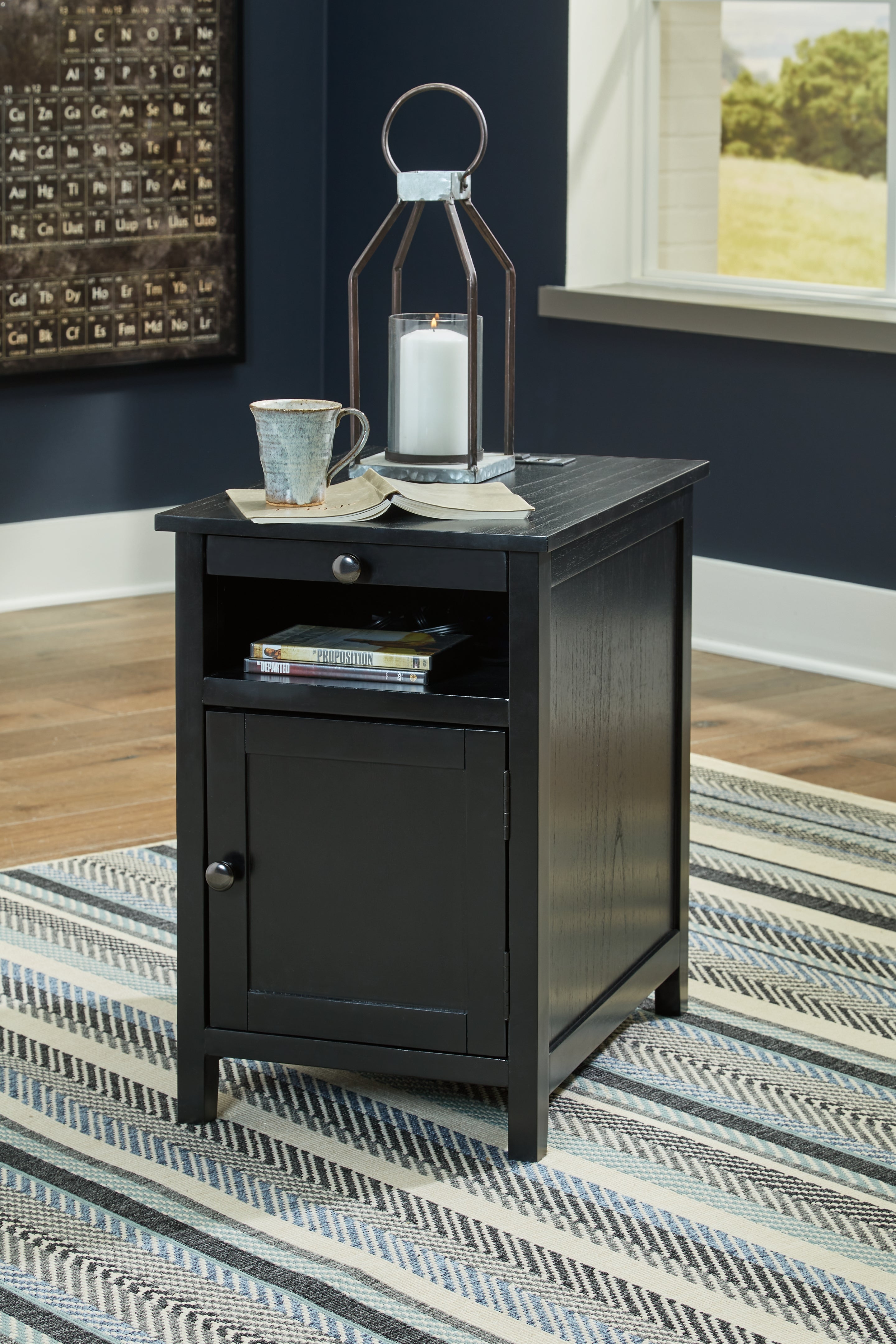 3 Brothers Decor - Ashley Furniture - Treytown Chairside End Table - Chair Side End Table / Black - T300-617