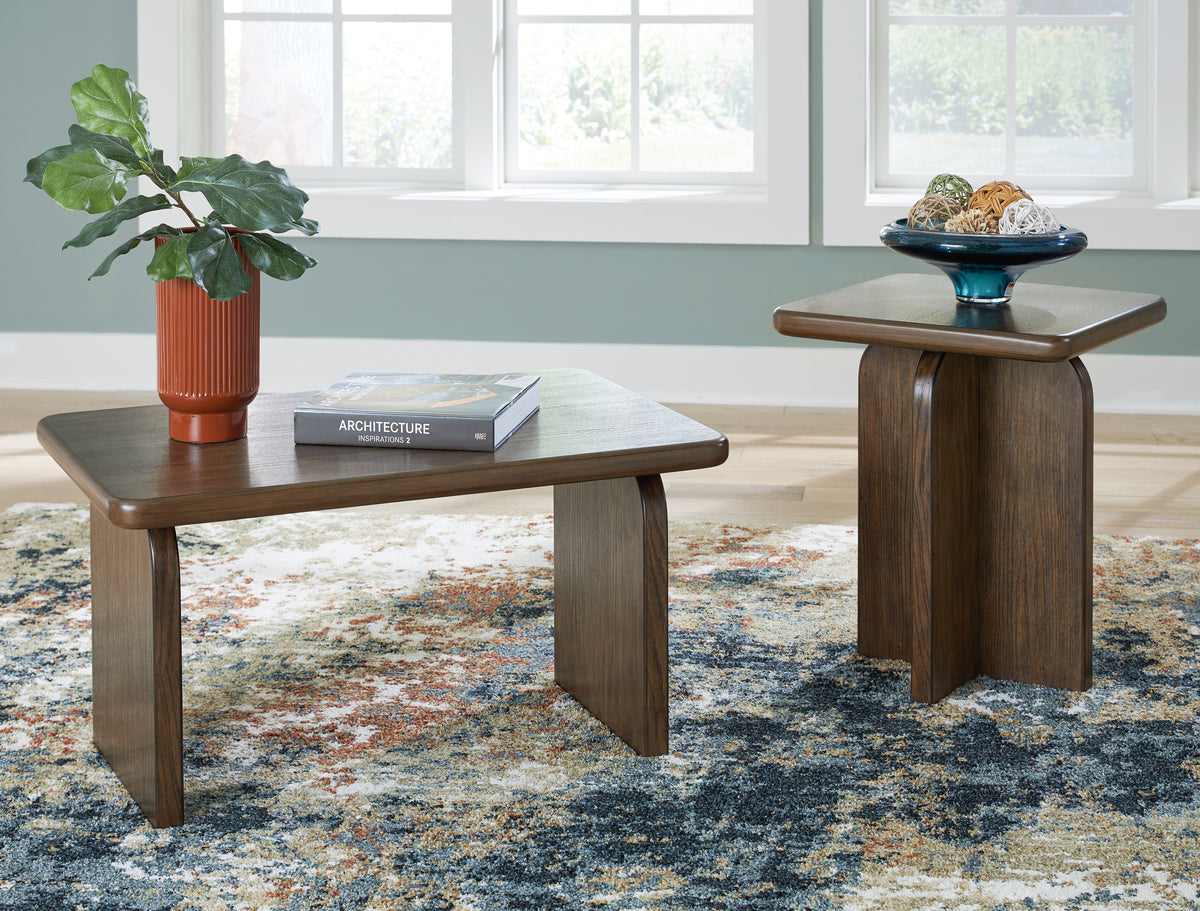 3 Brothers Decor - Ashley Furniture - Shawbeck Table (Set of 2) - Occasional Table Set (Set of 2) / Medium Brown - T315-12