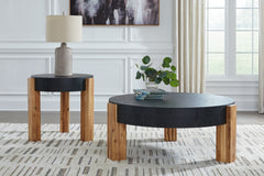 3 Brothers Decor - Ashley Furniture - Breenmore Table (Set of 2) - Occasional Table Set (Set of 2) / Black/Natural - T322-12
