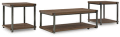 3 Brothers Decor - Ashley Furniture - Trindwick Table (Set of 3) - Occasional Table Set (3/CN) / Brown/Gun Metal - T381-13