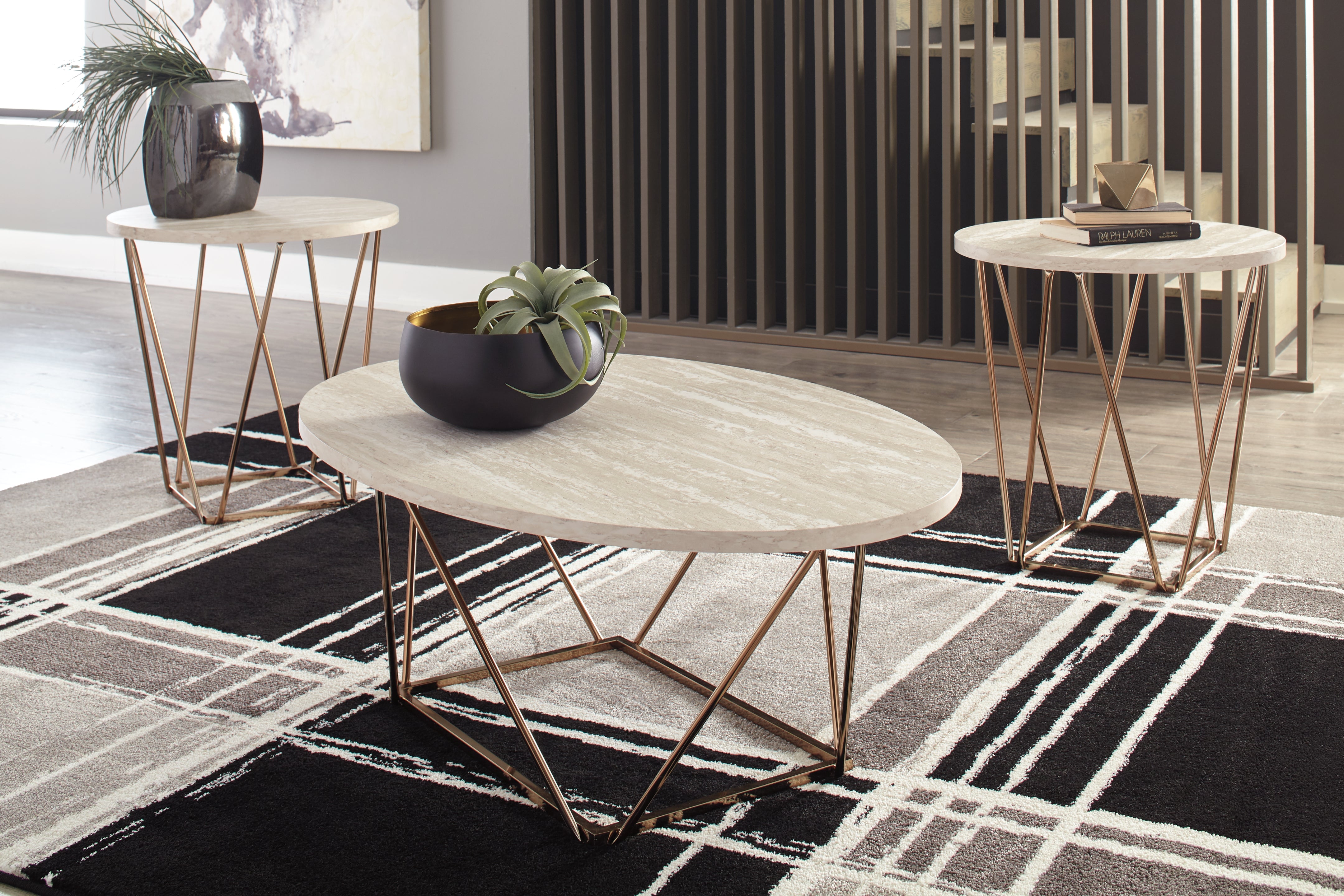 3 Brothers Decor - Ashley Furniture - Tarica Table (Set of 3) - Occasional Table Set (3/CN) / Two-tone - T385-13
