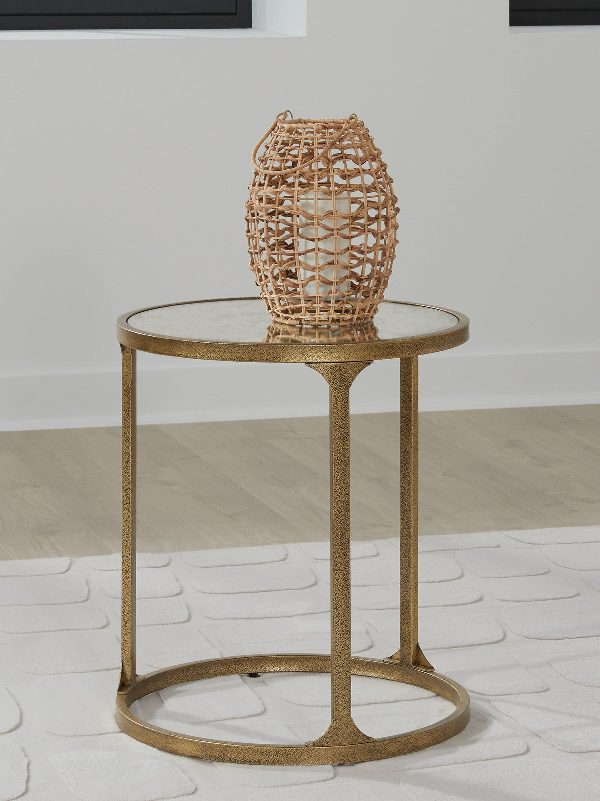 3 Brothers Decor - Ashley Furniture - Korajane End Table - Round End Table / Antique Gold - T399-6