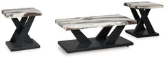 3 Brothers Decor - Ashley Furniture - Cendill Table (Set of 3) - Occasional Table Set (3/CN) / Dark Brown/White/Black - T403-13