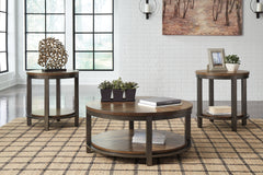 3 Brothers Decor - Ashley Furniture - Roybeck Table (Set of 3) - Occasional Table Set (3/CN) / Light Brown/Bronze - T411-13