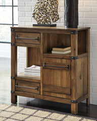 3 Brothers Decor - Ashley Furniture - Roybeck Accent Cabinet - Accent Cabinet / Light Brown/Bronze - T411-40