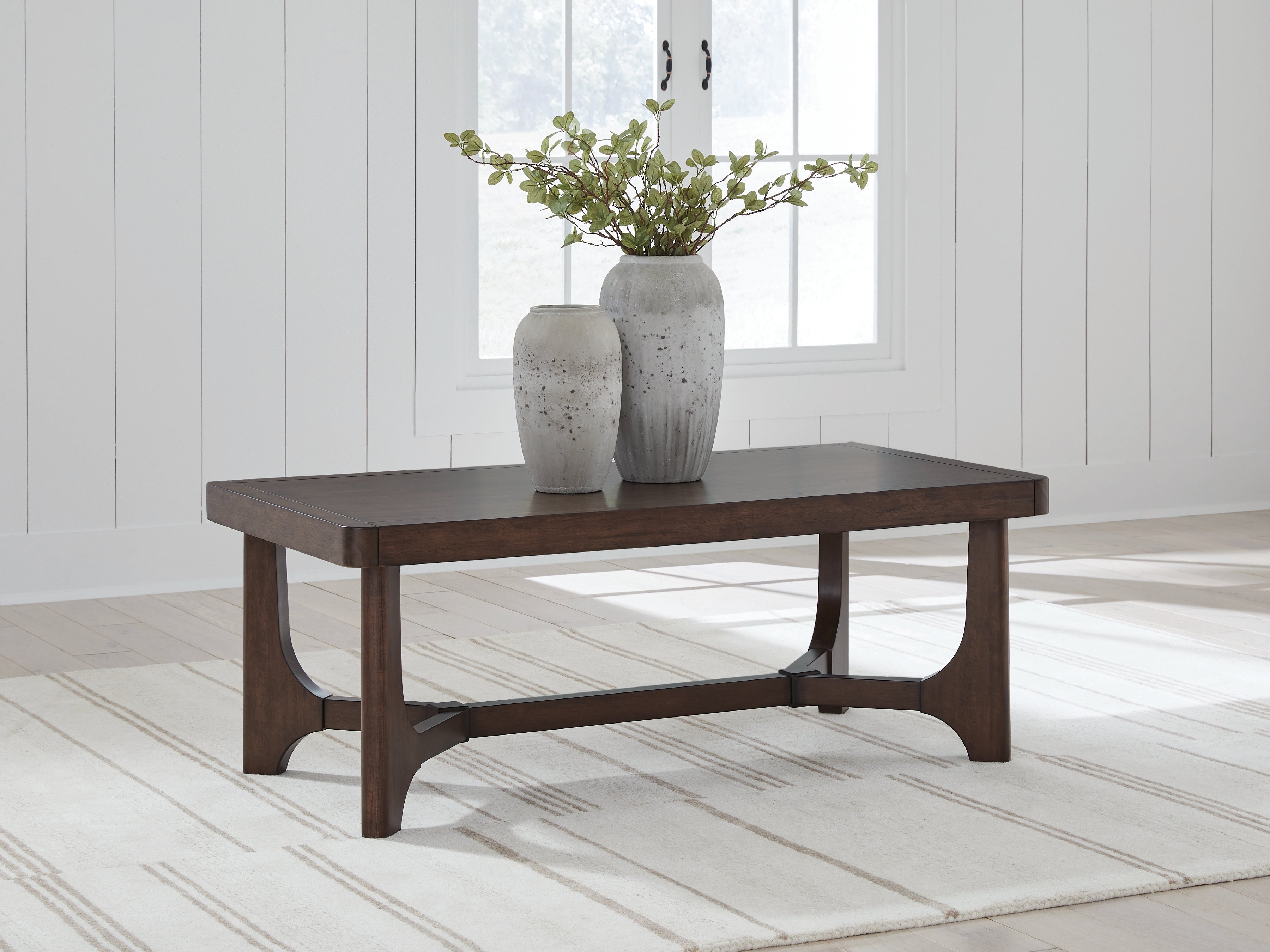 3 Brothers Decor - Ashley Furniture - Korestone Coffee Table - Rectangular Cocktail Table / Dark Brown - T438-1