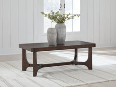 3 Brothers Decor - Ashley Furniture - Korestone Coffee Table - Rectangular Cocktail Table / Dark Brown - T438-1