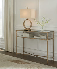 3 Brothers Decor - Ashley Furniture - Cloverty Sofa Table - Sofa Table / Aged Gold Finish - T440-4