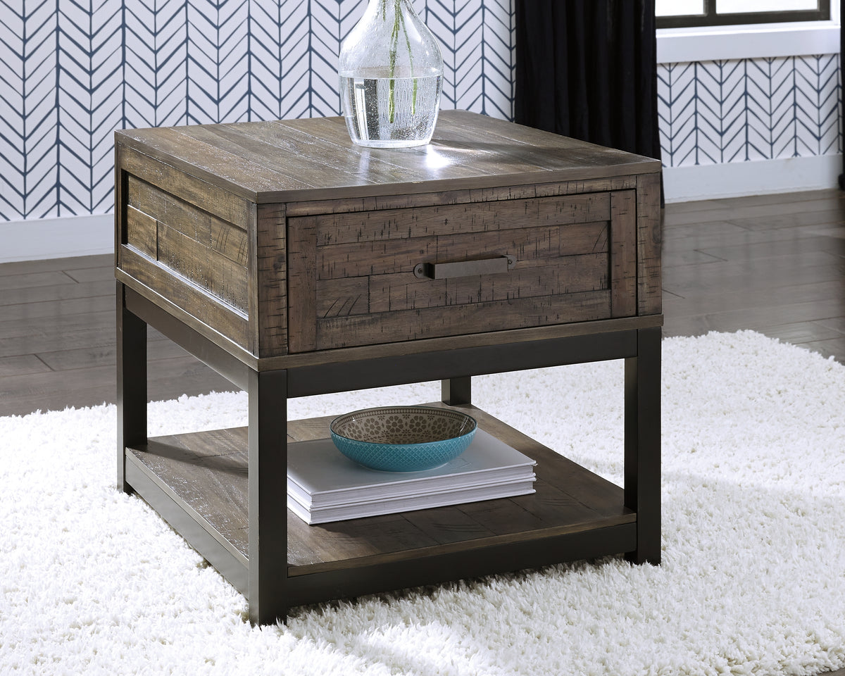 3 Brothers Decor - Ashley Furniture - Johurst End Table - Rectangular End Table / Grayish Brown - T444-3