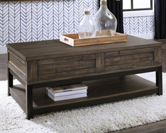 3 Brothers Decor - Ashley Furniture - Johurst Coffee Table with Lift Top - LIFT TOP COCKTAIL TABLE / Grayish Brown - T444-9