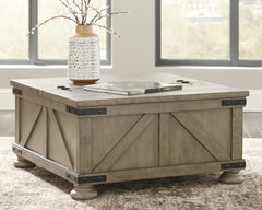 3 Brothers Decor - Ashley Furniture - Aldwin Coffee Table With Storage - Cocktail Table with Storage / Gray - T457-20