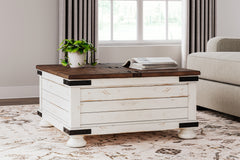 3 Brothers Decor - Ashley Furniture - Wystfield Coffee Table - Cocktail Table with Storage / White/Brown - T459-20